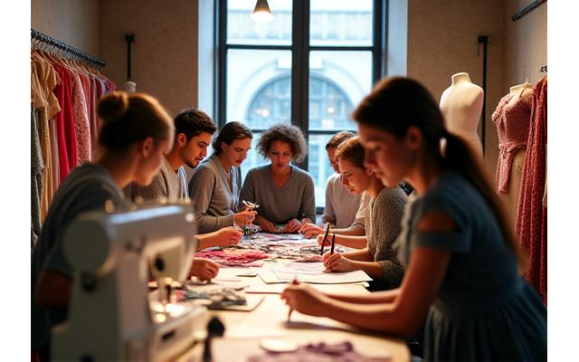 Équipe de costumiers dans l'atelier Lyon